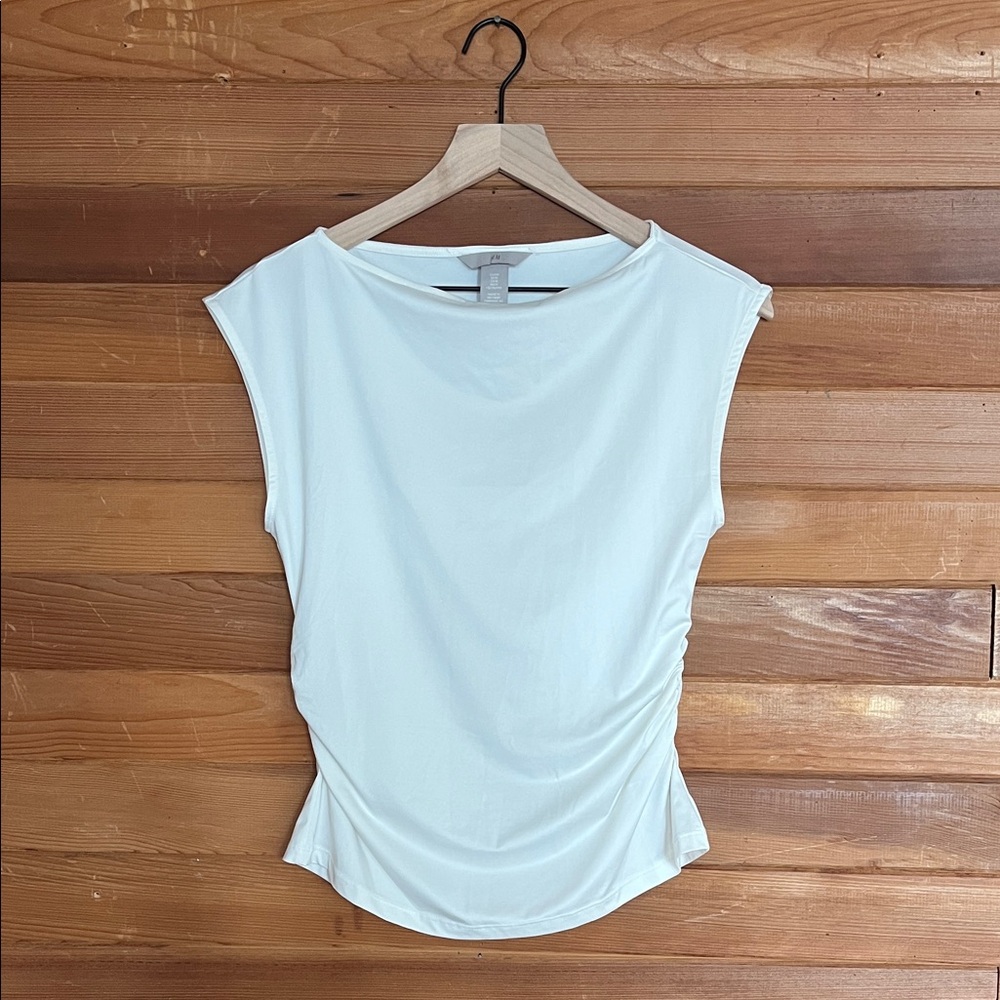H&M Cream Cap Sleeve Blouse